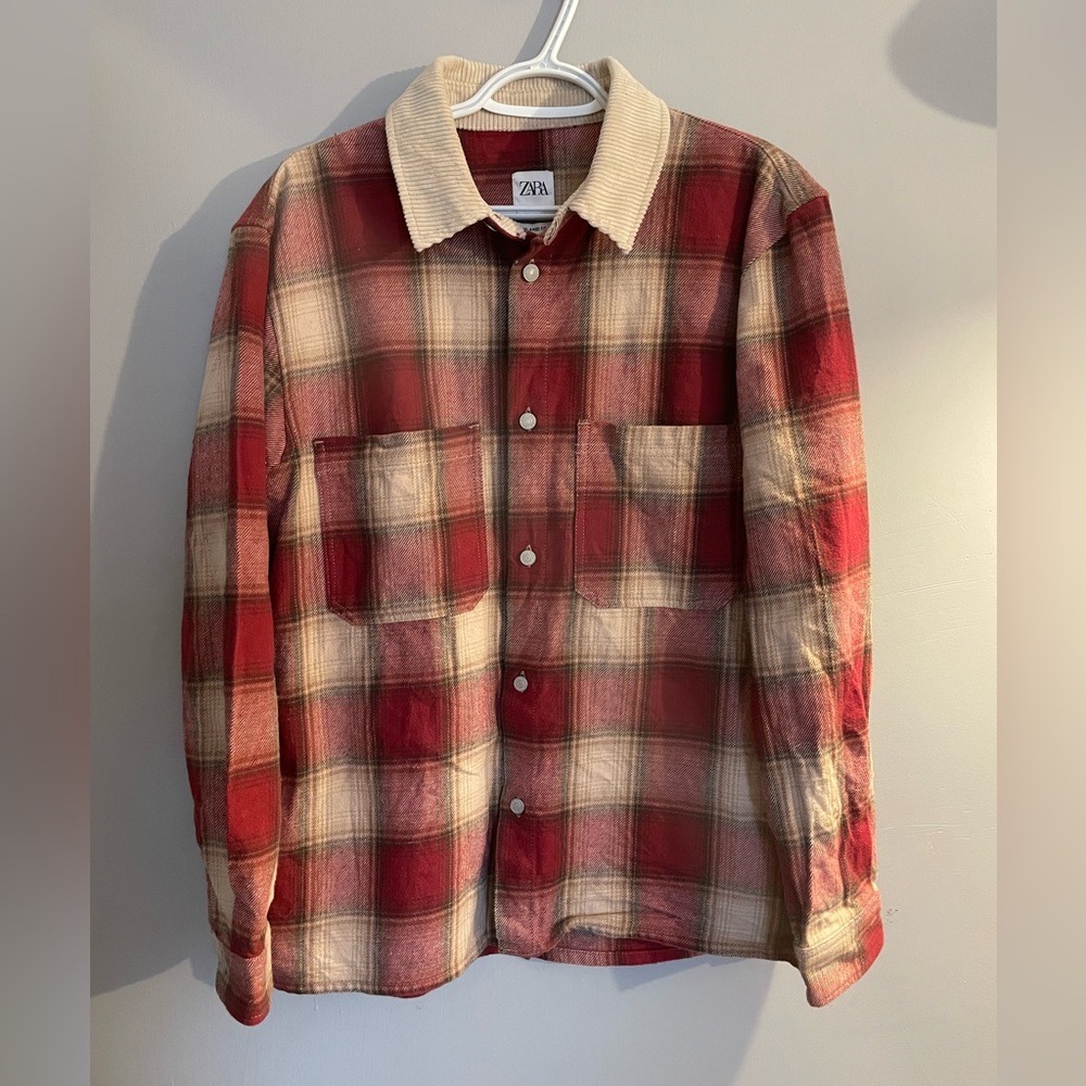Brand new plaid with corduroy collar